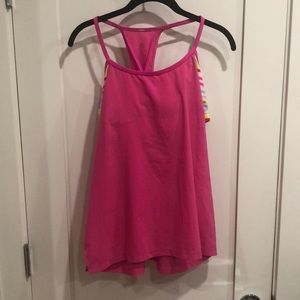 Hot pink lulu lemon tank top with built in bra